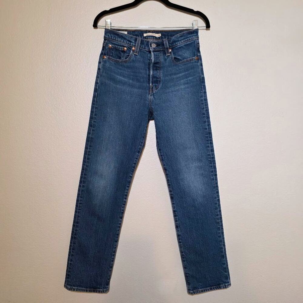 Levi's Wedgie Straight Jeans W26 L28 Medium Wash High Rise Denim Classic